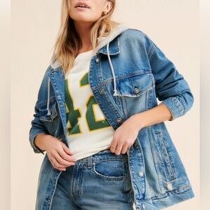 Free People Flawless Hooded Denim Jacket XS